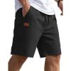 image:imageCOOFANDY Mens Casual Shorts 9 Chino Cotton Shorts Summer Beach Drawstring Shorts with PocketsBlack