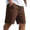 image:imageCOOFANDY Mens Casual Shorts 9 Chino Cotton Shorts Summer Beach Drawstring Shorts with PocketsBrown