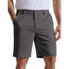 image:imageCOOFANDY Mens Casual Shorts 9 Flat Front Elastic Waist Linen Dress Shorts Lightweight Summer Outfits with PocketsDark Gray