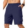 image:imageCOOFANDY Mens Casual Shorts 9 Lightweight Cargo Shorts for Golf Hiking Work Fishing with 5 PocketsNavy Blue