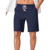 image:imageCOOFANDY Mens Casual Shorts 9 Summer Beach Shorts Drawstring Elastic Waist Shorts with PocketsNavy Blue