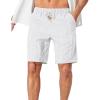 image:imageCOOFANDY Mens Casual Shorts 9 Summer Beach Shorts Drawstring Elastic Waist Shorts with PocketsWhite