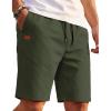 image:imageCOOFANDY Mens Casual Shorts Cotton Drawstring Elastic Waist Lightweight Summer Beach Shorts with PocketsGreen