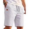image:imageCOOFANDY Mens Casual Shorts Cotton Drawstring Elastic Waist Lightweight Summer Beach Shorts with PocketsWhite