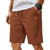 image:imageCOOFANDY Mens Casual Shorts Cotton Elastic Waist Drawstring Shorts Lightweight Summer Beach ShortsAbrown2