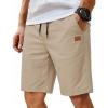 image:imageCOOFANDY Mens Casual Shorts Cotton Elastic Waist Drawstring Shorts Lightweight Summer Beach ShortsAkhaki