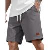 image:imageCOOFANDY Mens Cotton Chino Shorts 9 Inch Casual Shorts Elastic Waist Drawstring Summer Beach Shorts with PocketsDark Gray