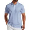 image:imageCOOFANDY Mens Golf Polo Shirts Short Sleeve Quick Dry Performance Moisture Wicking Golf Shirts Casual Print Collared ShirtLight Blue Square