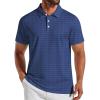 image:imageCOOFANDY Mens Golf Polo Shirts Short Sleeve Quick Dry Performance Moisture Wicking Golf Shirts Casual Print Collared ShirtNavy Blue Cross