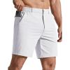 image:imageCOOFANDY Mens Golf Shorts 7 Inseam Lightweight Quick Dry Shorts Elastic Waistband with 3 Pockets UPF50White