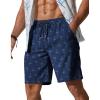image:imageCOOFANDY Mens Hawaiian Beach Shorts Elastic Waist Drawstring Lightweight Summer Casual Shorts with PocketPalm Night