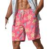 image:imageCOOFANDY Mens Hawaiian Beach Shorts Elastic Waist Drawstring Lightweight Summer Casual Shorts with PocketPastel Turtles