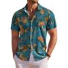image:imageCOOFANDY Mens Hawaiian Shirt Short Sleeve Floral Button Down Shirts Tropical Holiday Beach ShirtsGray Blue  Flower