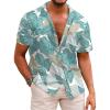 image:imageCOOFANDY Mens Hawaiian Shirts Short Sleeve Casual Button Down Tropical Beach ShirtGreen  Yellow Leaf