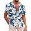 image:imageCOOFANDY Mens Hawaiian Shirts Short Sleeve Casual Button Down Tropical Beach ShirtNavy Blue