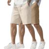 image:imageCOOFANDY Mens Linen Shorts Casual Elastic Waist Drawstring Short Summer Beach Vacation ShortsLinen KhakiDark Khaki