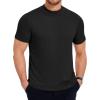 image:imageCOOFANDY Mens Mock Turtleneck T Shirt Short Sleeve Slim Fit Basic Casual Solid Color Pullover TeeAblack