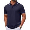 image:imageCOOFANDY Mens Polo Shirts Classic Short Sleeve Polo T Shirts Cotton Pique Casual Summer Fashion Golf ShirtNavy Blue