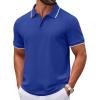 image:imageCOOFANDY Mens Polo Shirts Classic Short Sleeve Polo T Shirts Cotton Pique Casual Summer Fashion Golf ShirtRoyal Blue