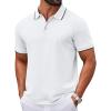 image:imageCOOFANDY Mens Polo Shirts Classic Short Sleeve Polo T Shirts Cotton Pique Casual Summer Fashion Golf ShirtWhite