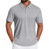 image:imageCOOFANDY Mens Polo Shirts Short Sleeve Golf Shirt Moisture Wicking Quick Dry Performance Polo Shirts for MenGrey