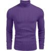 image:imageCOOFANDY Mens Ribbed Slim Fit Knitted Pullover Casual Turtleneck SweaterDark Purple