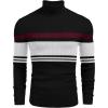 image:imageCOOFANDY Mens Ribbed Slim Fit Knitted Pullover Casual Turtleneck SweaterStripedwhite  Red