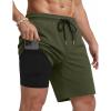 image:imageCOOFANDY Mens Swim Trunks with Compression Liner Quick Dry 7 Inch Bathing Suit Beach Short with Zipper PocketsArmy Green