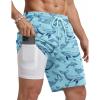 image:imageCOOFANDY Mens Swim Trunks with Compression Liner Quick Dry 7 Inch Bathing Suit Beach Short with Zipper PocketsOcean Whale