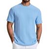 image:imageCOOFANDY Mens TShirt Short Sleeve Crew Neck Textured Shirts Classic Knit Pullover TeesLight Blue