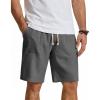 image:imageCOOFANDY Mens UltraLight 9 Summer Shorts Casual Drawstring Linen Shorts with PocketsDark Grey