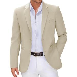 image:imageCOOFANDY Men Casual Blazer Sport Coats Slim Fit Lightweight Business Two Button Suit JacketsLight Khaki