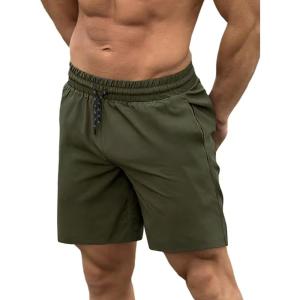 image:imageCOOFANDY Men Swim Trunk with Compression Liner 2 in 1 Swimwear Bathing Suit Quick Dry Board ShortC Army Green
