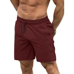 image:imageCOOFANDY Men Swim Trunk with Compression Liner 2 in 1 Swimwear Bathing Suit Quick Dry Board ShortDark Red