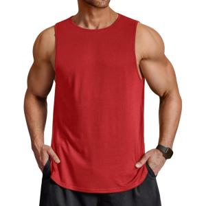 image:imageCOOFANDY Men Workout Tank Tops Sleeveless Gym Muscle Shirt Quick Dry Athletic Running Tee Shirts Summer LightweightRed