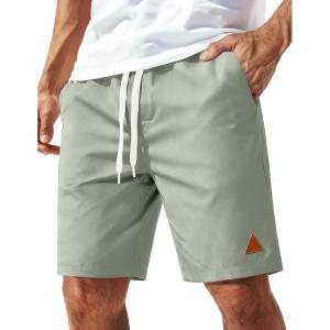 image:imageCOOFANDY Mens 9 Casual Shorts with Zipper Pocket Elastic Waist Drawstring Chinos Short Summer Lightweight Cotton ShortsLoden Frost