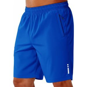 image:imageCOOFANDY Mens Athletic Running Shorts 9 Lightweight Quick Dry Drawstring Mesh Gym Shorts with Zipper PocketsRoyal Blue