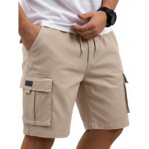 image:imageCOOFANDY Mens Cargo Cotton Twill Cargo Shorts Drawstring Stretch Elastic Waist Casual Work Short with 5 PocketsBeige