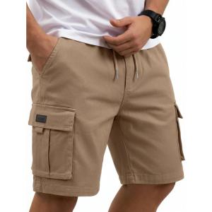 image:imageCOOFANDY Mens Cargo Cotton Twill Cargo Shorts Drawstring Stretch Elastic Waist Casual Work Short with 5 PocketsKhaki