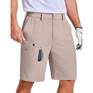 image:imageCOOFANDY Mens Casual Golf Shorts 9 Lightweight Stretch QuickDry Shorts for Hiking Work with 4 PocketsApricot