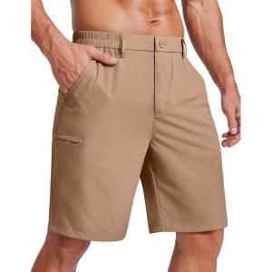 image:imageCOOFANDY Mens Casual Golf Shorts 9 Lightweight Stretch QuickDry Shorts for Hiking Work with 4 PocketsKhaki