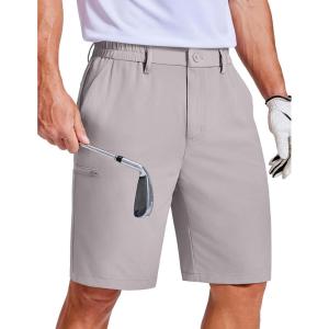 image:imageCOOFANDY Mens Casual Golf Shorts 9 Lightweight Stretch QuickDry Shorts for Hiking Work with 4 PocketsLight Gray