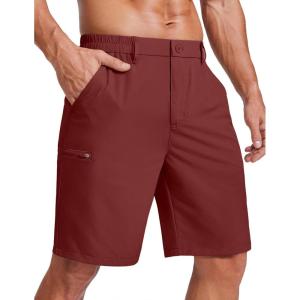 image:imageCOOFANDY Mens Casual Golf Shorts 9 Lightweight Stretch QuickDry Shorts for Hiking Work with 4 PocketsRed