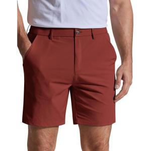 image:imageCOOFANDY Mens Casual Shorts 7 Stretch Golf Shorts with 4 Pockets Quick Dry Lightweight Shorts Dress for Hiking WorkBrick Red