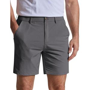 image:imageCOOFANDY Mens Casual Shorts 7 Stretch Golf Shorts with 4 Pockets Quick Dry Lightweight Shorts Dress for Hiking WorkDark Grey
