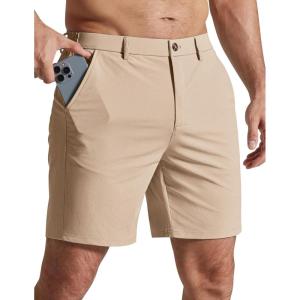 image:imageCOOFANDY Mens Casual Shorts 7 Stretch Golf Shorts with 4 Pockets Quick Dry Lightweight Shorts Dress for Hiking WorkKhaki