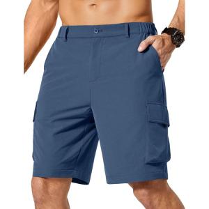 image:imageCOOFANDY Mens Casual Shorts 9 Lightweight Cargo Shorts for Golf Hiking Work Fishing with 5 PocketsBlue
