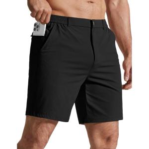 image:imageCOOFANDY Mens Golf Shorts 7 Inseam Lightweight Quick Dry Shorts Elastic Waistband with 3 Pockets UPF50Black