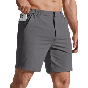 image:imageCOOFANDY Mens Golf Shorts 7 Inseam Lightweight Quick Dry Shorts Elastic Waistband with 3 Pockets UPF50Dark Grey
