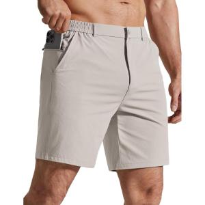 image:imageCOOFANDY Mens Golf Shorts 7 Inseam Lightweight Quick Dry Shorts Elastic Waistband with 3 Pockets UPF50Light Khaki